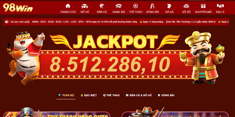 Nổ hũ 98Win dễ dàng trúng Jackpot