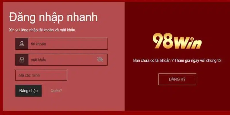 Đăng nhập 98WIN cực nhanh với website chính thức